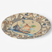 Nautische vuurtoren met kast papieren bordje (Gekanteld)