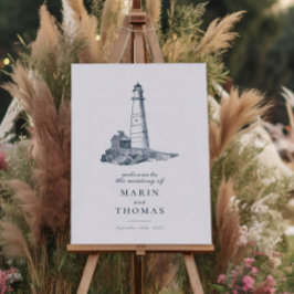 Nautische Vuurtoren Ocean Zee Bruiloft Welkomstbor Poster