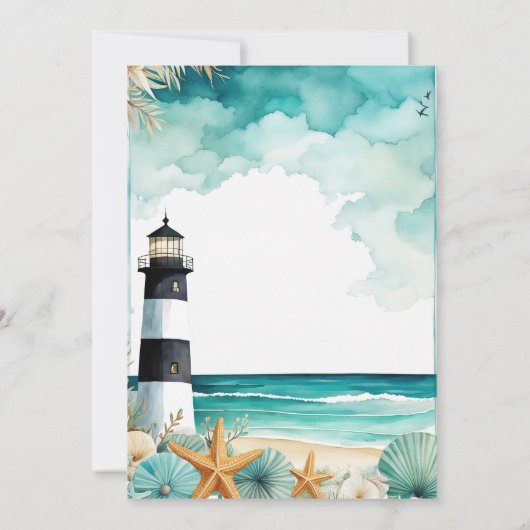 Nautische Vuurtoren Ontvangst Save The Date (Achterkant)