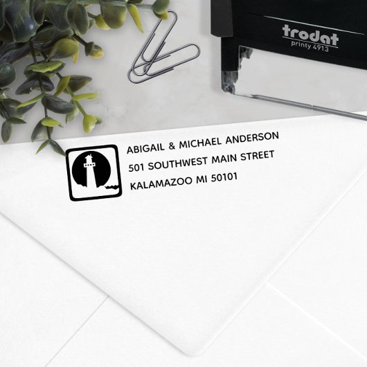 ⚓️ Nautische vuurtoren retouradres Zelfinktende Stempel