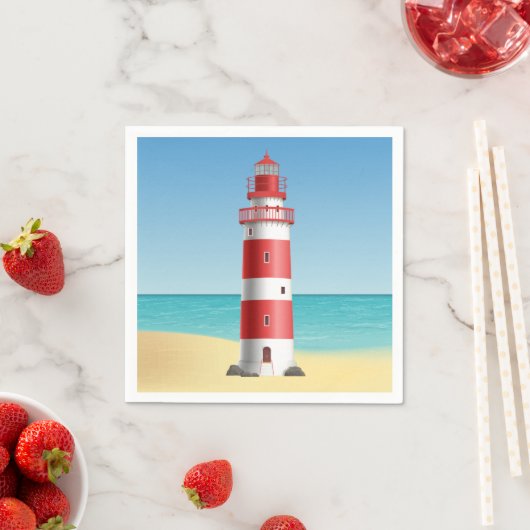 Nautische Vuurtoren Strand Bruiloft Vrijgezellenfe Servet (Insitu)