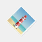 Nautische Vuurtoren Strand Bruiloft Vrijgezellenfe Servet (Hoek)