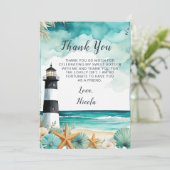 Nautische vuurtoren Sweet Sixteen Birthday Bedankkaart (Staand voorkant)