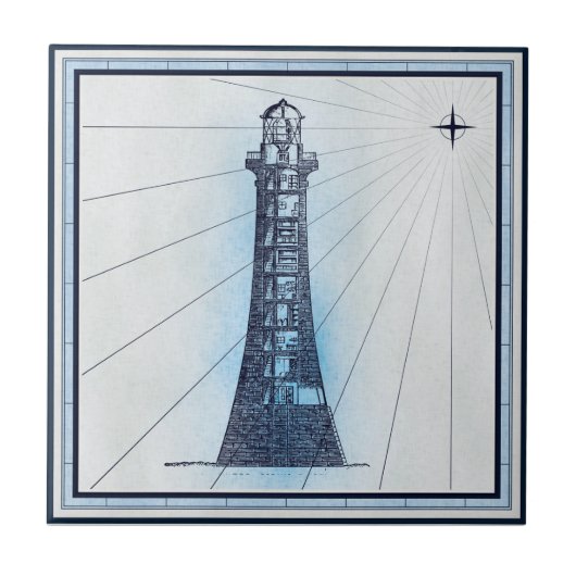 nautische vuurtoren tegeltje (Voorkant)