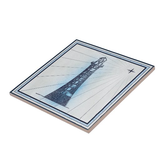  nautische vuurtoren tegeltje (Zijkant)