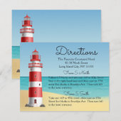 Nautische Vuurtoren Trouw Richtingen Strand Oceaan Informatiekaartje (Voorkant / Achterkant)