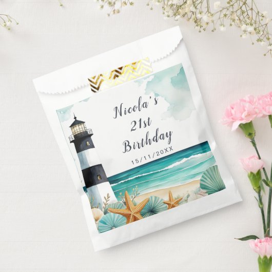 Nautische Vuurtoren Verjaardag Bedankzakje (Gezegeld)