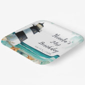 Nautische Vuurtoren Verjaardag Papieren Bordje (Gebogen)