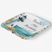 Nautische Vuurtoren Verjaardag Papieren Bordje (Gebogen)