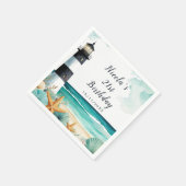 Nautische Vuurtoren Verjaardag Servet (Hoek)