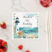 Nautische Vuurtoren Verjaardag Servet (Insitu)