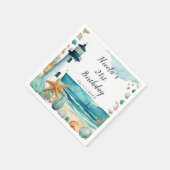 Nautische Vuurtoren Verjaardag Servet (Hoek)