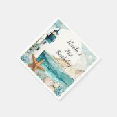 Nautische Vuurtoren Verjaardag Servet (Hoek)