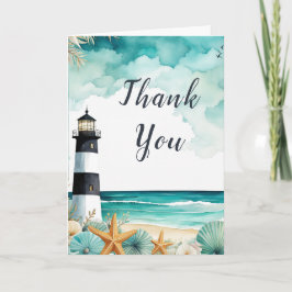 Nautische Vuurtoren Verjaardagsfeest Bedankkaart