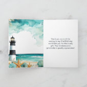 Nautische Vuurtoren Verjaardagsfeest Bedankkaart (Binnen)