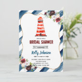 Nautische vuurtoren verjaardagsfeest uitnodiging (Staand voorkant)