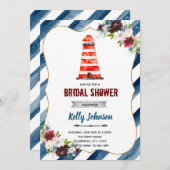 Nautische vuurtoren verjaardagsfeest uitnodiging (Voorkant / Achterkant)