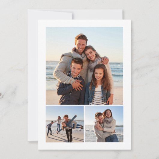 Nautische Vuurtoren Waterverf 3 Foto Kerstmis Feestdagenkaart (Achterkant)