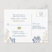 Nautische Vuurtoren Waves Bruiloft RSVP Uitnodiging Briefkaart (Achterkant)