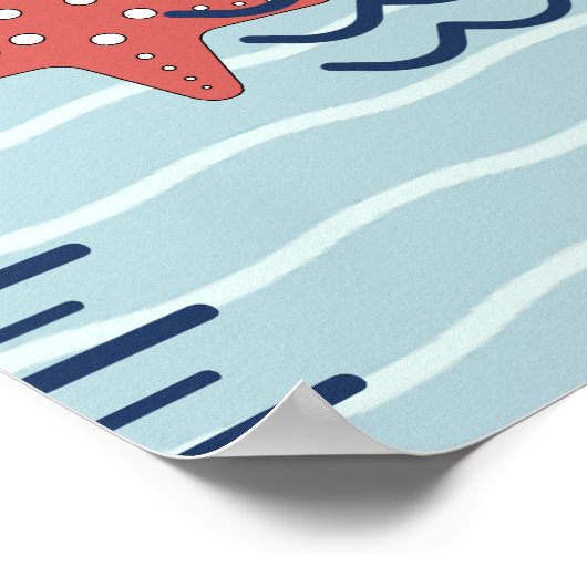 Nautische Vuurtoren & Zeester Groeimeter ID1249 Poster (Hoek)