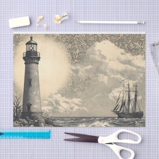 Nautische Vuurtoren Zeilschip Decoupage Tissuepapier (Craft)