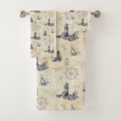 Nautische  Vuurtorens Zeilboten Bad Handdoek (Insitu)