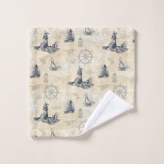 Nautische  Vuurtorens Zeilboten Bad Handdoek (Wasdoekje)