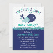 Nautische walvis Ahoy! Het is een Boy Baby shower Kaart (Voorkant)