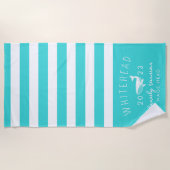 nautische walvis-aquamonogram strandlaken (Voorkant)