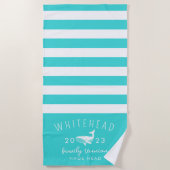 nautische walvis-aquamonogram strandlaken (Voorkant)