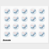 Nautische walvis Baby shower gunst Dank u Sticker (Vel)
