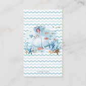 Nautische walvis Blauw Baby shower Luier Raffle Informatiekaartje (Achterkant)