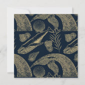  nautische walvis blauw Baby shower uitnodiging (Achterkant)