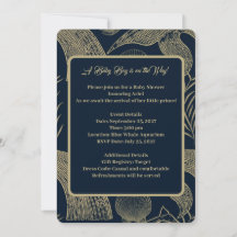  nautische walvis blauw Baby shower uitnodiging