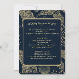 nautische walvis blauw Baby shower uitnodiging