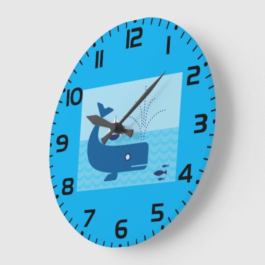Nautische walvis en zeilboot Ocean Blue Zee Grote Klok (Hoek)