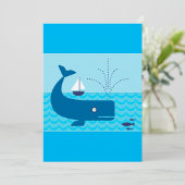 Nautische walvis en zeilboot Ocean Blue Zee Kaart