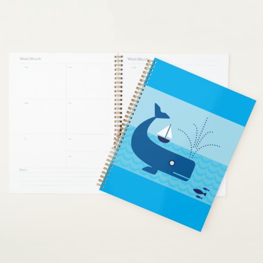 Nautische walvis en zeilboot Ocean Blue Zee Planner (Display)