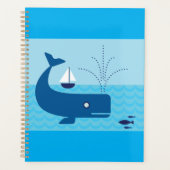 Nautische walvis en zeilboot Ocean Blue Zee Planner (Voorkant)