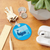 Nautische walvis en zeilboot Ocean Blue Zee Sleutelhanger