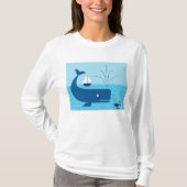 Nautische walvis en zeilboot Ocean Blue Zee T-shirt (Voorkant)