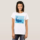 Nautische walvis en zeilboot Ocean Blue Zee T-shirt (Voorkant volledig)