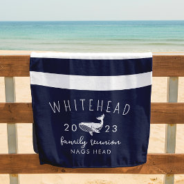 nautische walvis marine monogram strandlaken