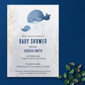 Nautische walvis onder de zee baby shower kaart