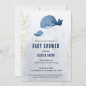 Nautische walvis onder het Zee Baby shower Kaart (Voorkant)