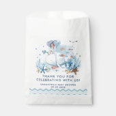 Nautische walvis onder het Zee Blue Boy Baby showe Bedankzakje (Voorkant)