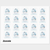 Nautische walvis onder het Zee Blue Boy Baby showe Vierkante Sticker (Vel)
