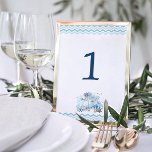 Nautische walvis onder het Zee Boy Baby shower Kaart