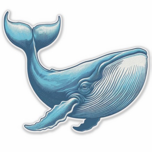nautische walvis op maat gesneden vinyl Sticker (Voorkant)