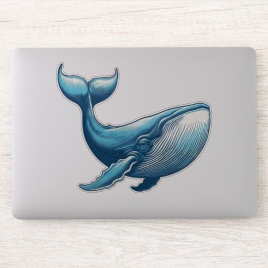 nautische walvis op maat gesneden vinyl Sticker (Computer)